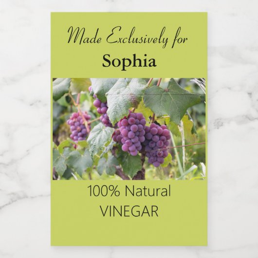 Etiket op Paars en groene azijn (Enkel label)