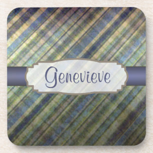etiket op slak en lavender Damask stripes Bier Onderzetter