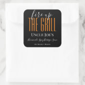 Etiket op speciaal ingerichte "Fire up the grill" (Tas)