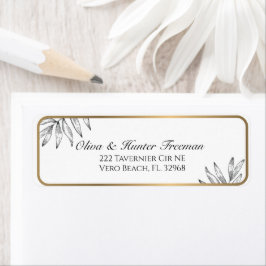 Etiket op speciaal zwart en goudadres