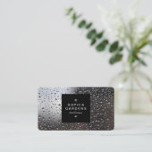 Etiket op vierkant, 01a - Regen op een venster Visitekaartje (Staand voorkant)