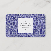 Etiket op vierkant, 03a - Bloedpatroon - Dk Blue o Visitekaartje (Voorkant)