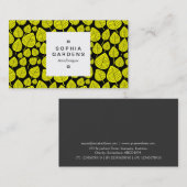 Etiket op vierkant, 03a - lederpatroon 02 - Geel Visitekaartje (Voorkant / Achterkant)