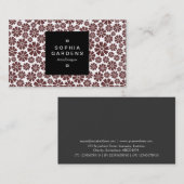 Etiket op vierkant etiket 01a - 8 Petals - Dk Brow Visitekaartje (Voorkant / Achterkant)