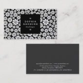 Etiket op vierkant etiket 01a - 8 petals - (goud)  visitekaartje (Voorkant / Achterkant)