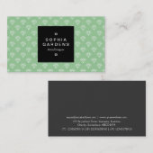 Etiket op vierkant etiket 01a - diamanten - wit op visitekaartje (Voorkant / Achterkant)