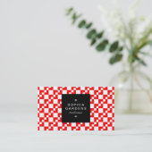 Etiket op vierkant etiket 01a - Domino Patchwork - Visitekaartje (Staand voorkant)
