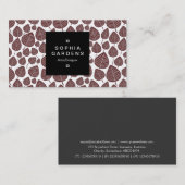 Etiket op vierkant etiket 01a - Leaf patroon 02 -  Visitekaartje (Voorkant / Achterkant)