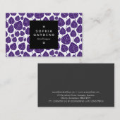 Etiket op vierkant etiket 01a - Leaf patroon 02 -  Visitekaartje (Voorkant / Achterkant)