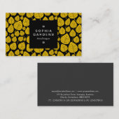 Etiket op vierkant etiket 01a - Leaf patroon 02 -  Visitekaartje (Voorkant / Achterkant)