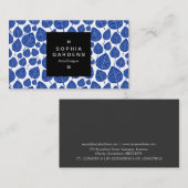 Etiket op vierkant etiket 01a - Leaf patroon 02 -  Visitekaartje (Voorkant / Achterkant)