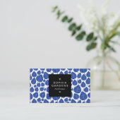 Etiket op vierkant etiket 01a - Leaf patroon 02 -  Visitekaartje (Staand voorkant)