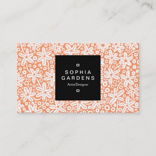 Etiket op vierkant etiket 01a - Vloerpatroon - Wt Visitekaartje (Voorkant)