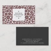 Etiket op vierkant etiket 03a - 8 Petals - Dk Brow Visitekaartje (Voorkant / Achterkant)