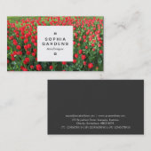 Etiket op vierkant etiket 03a - Bed of Tulps Visitekaartje (Voorkant / Achterkant)