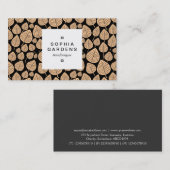 Etiket op vierkant etiket 03a - Leaf patroon 02 -  Visitekaartje (Voorkant / Achterkant)