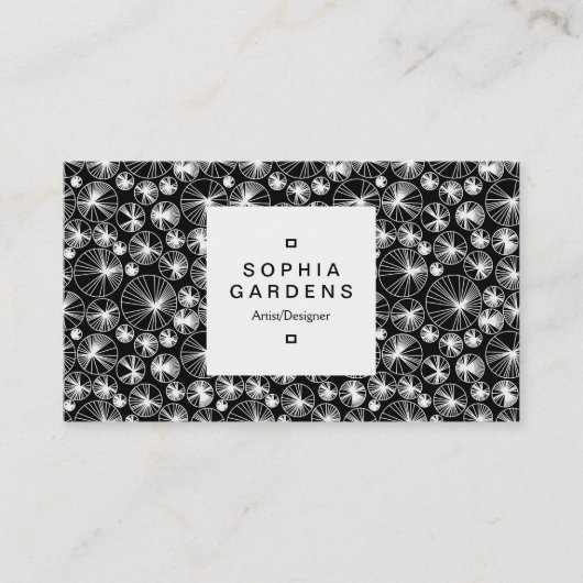 Etiket op vierkant etiket 03a - Ray-cirkels Visitekaartje (Voorkant)