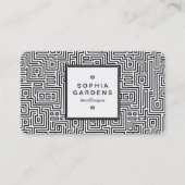 Etiket op vierkant nummer 05 - Kuba Maze Pattern Visitekaartje (Voorkant)