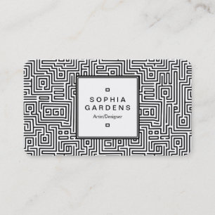 Etiket op vierkant nummer 05 - Kuba Maze Pattern Visitekaartje