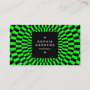 Etiket op vierkante haken 01a - Op art 02 Visitekaartje