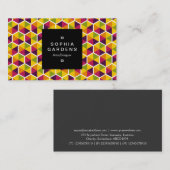 Etiket op vierkante plaat 01a - Hexagonal patroon Visitekaartje (Voorkant / Achterkant)