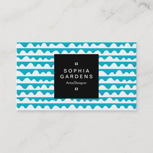 Etiket op vierkante plaat 01a - patroon 020815 visitekaartje (Voorkant)