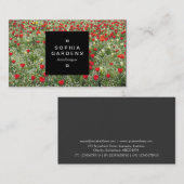 Etiket op vierkante plaat 01a - tulpen visitekaartje (Voorkant / Achterkant)