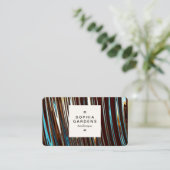 Etiket op vierkante plaat 03a - Abstract metaal Visitekaartje (Staand voorkant)