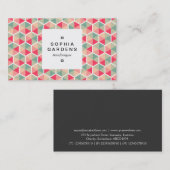 Etiket op vierkante plaat 03a - Hexagonal Pattern Visitekaartje (Voorkant / Achterkant)