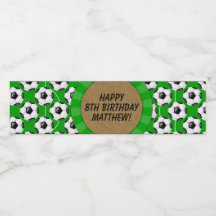 Etiket op waterflesje bij voetbalpartij