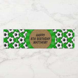 Etiket op waterflesje bij voetbalpartij