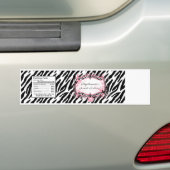 Etiket op waterflesje Girly Butterfly Zebra Print Bumpersticker (Op auto)