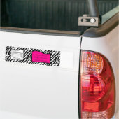 Etiket op waterflesje Hot Pink Zebra Afdrukken Bumpersticker (Op Truck)