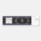 Etiket op waterflesje Zwart Stropdas Aantekening g Bumpersticker (Voorkant)