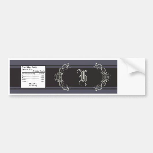 Etiket op waterflesje Zwart Stropdas Aantekening g Bumpersticker (Voorkant)