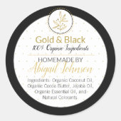 Etiket op zwart/goudhamer of op lichaamstanker (Voorkant)