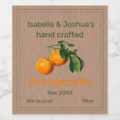 Etiket Orangecello op Kraft Color Paper (Enkel label)