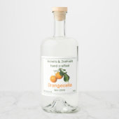 Etiket Orangecello |  oranje illustratie (Voorkant)