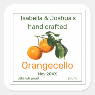 Etiket Orangecello oranje illustratie
