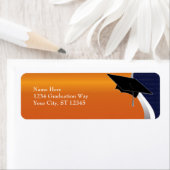 Etiket Oranje en blauw Afstuderen (Insitu)