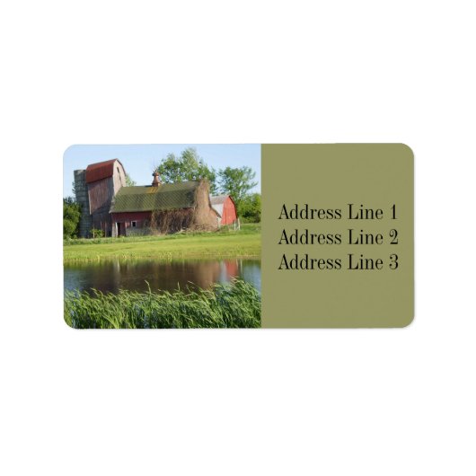 Etiket oude Barn en Pond Photo Address Label (Voorkant)