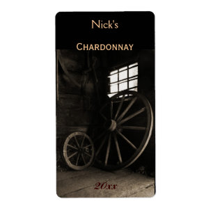 Etiket oude bijtende wijnfles