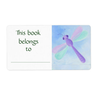 Etiket Paars Dragonfly-boek