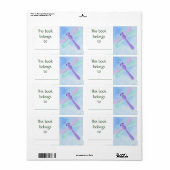 Etiket Paars Dragonfly-boek (Full Sheet)