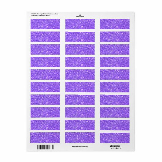 Etiket Paars mousserend glitter (Full Sheet)