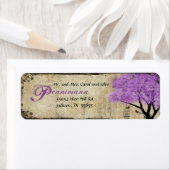 Etiket Paarse bomen en vogels retouradres (Insitu)