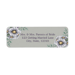 Etiket Paarse Waterverf bloemen