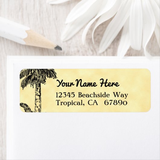 Etiket palmstructuur Aangepast retouradres (Insitu)