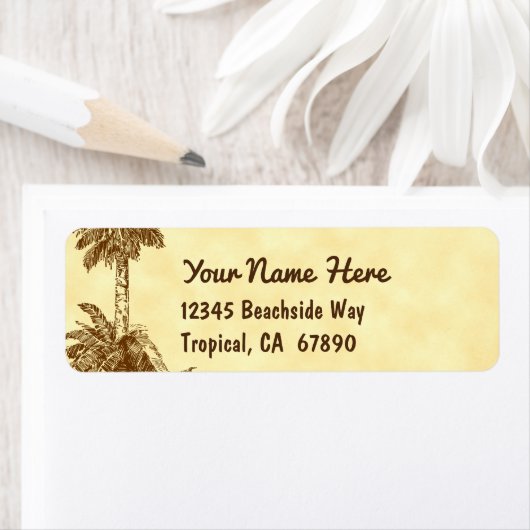 Etiket  palmstructuur Aangepast retouradres (Insitu)