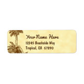 Etiket  palmstructuur Aangepast retouradres (Voorkant)